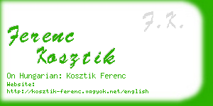 ferenc kosztik business card